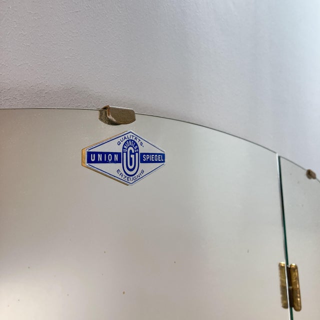 Vintage Wall Mirror with Swivel Wings by Unionsglas, 1950s For Sale - Image 3 of 8