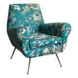 Gigi Radice Armchair in Dedar Silkbird For Sale
