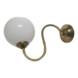 Art Deco Metal Wall Lamp, Poland, 1950s For Sale
