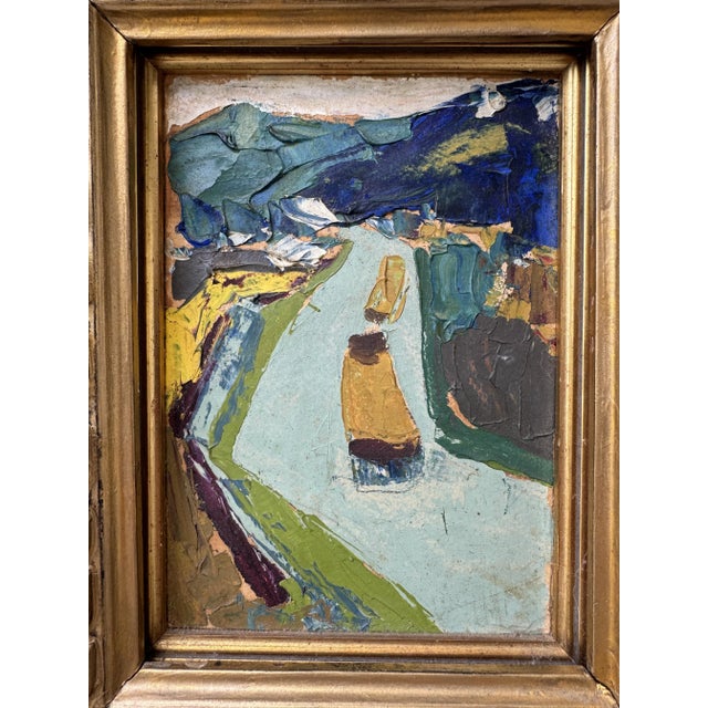 Impressionist Painting, Circa 1890/1900, Barges in the Seine, Oil on Cardboard For Sale - Image 4 of 8