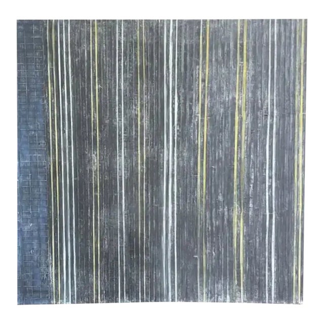 Vintage American Modern Art - Abstract Stripe Painting With Impasto Paint Texture For Sale