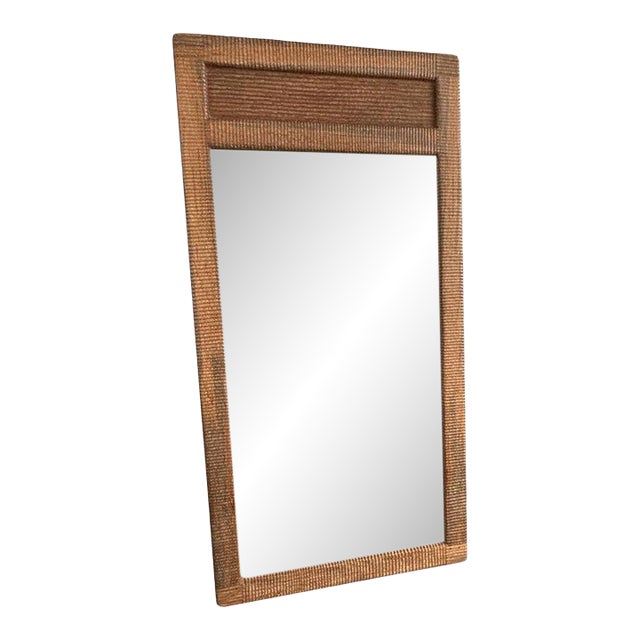 Andrianna Shamaris Minimalist Hand Carved Teak Wood Mirror For Sale