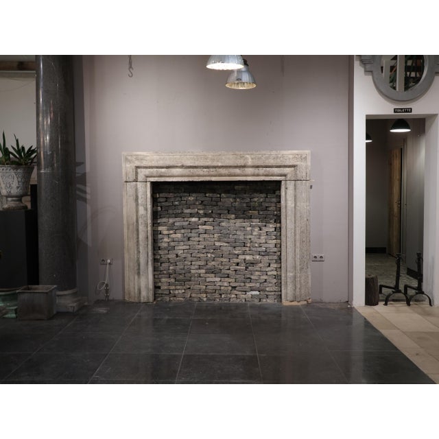 Antique Italian Limestone Fireplace Mantel with Bolection Profile, 1600s For Sale - Image 3 of 17