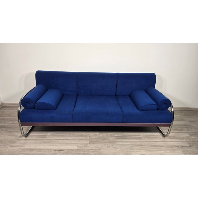 Bauhaus Chrome Sofa by Robert Slezák for Slezák Factories, 1930s For Sale - Image 6 of 16