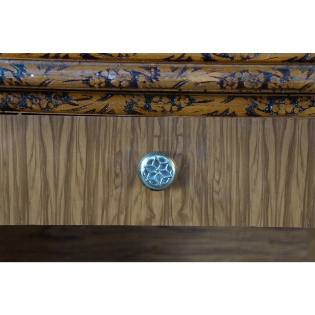 Mid-Century Curved Oak Dry Bar Cabinet With Carved Grapevines Wine Liquor 68" For Sale - Image 15 of 18
