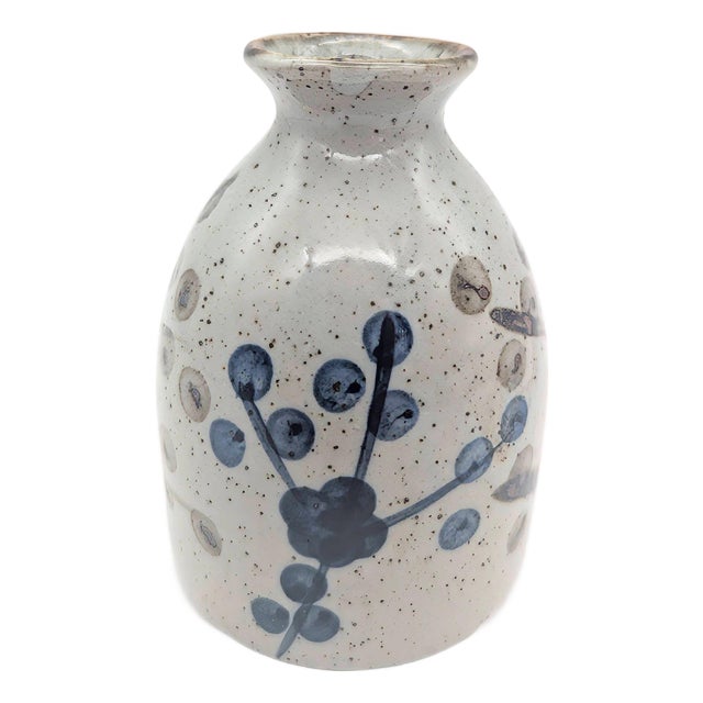 1980s Japanese Glazed Stoneware Bud Vase For Sale