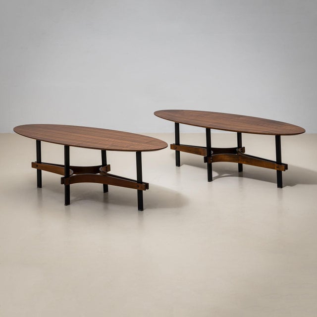 Mid-Century Modern Mid-20th Century Oval Coffee Tables, attributed to Guglielmo Ulrich, Italy For Sale - Image 3 of 10