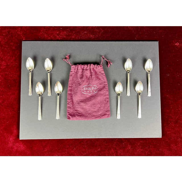 Classic Coffee & Tea Butterfly Demitasse Service for 12 & Nobility Plate Spoons - 33 Pieces Cups Never Used For Sale - Image 10 of 11