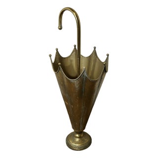 Brass Umbrella-Shaped Umbrella Stand, 1920s For Sale
