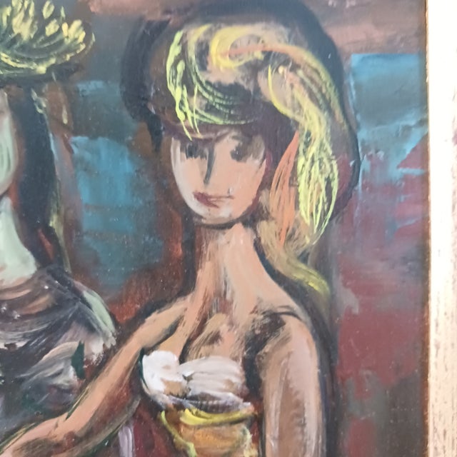 Contemporary Frederic Taubes - Three Renaissance Ladies With Fans 1960s Oil Important Listed For Sale - Image 3 of 5