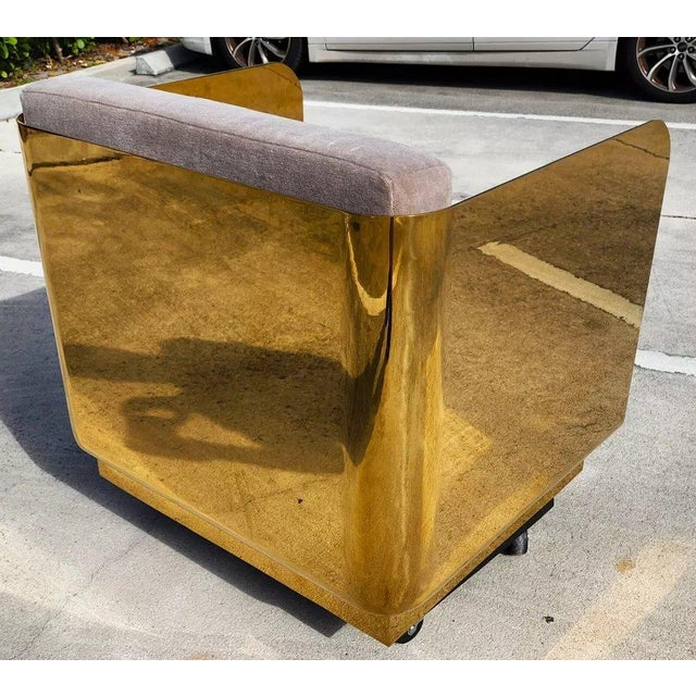 Late 20th Century Andrew Martin Polished Metal Occasional Chair For Sale - Image 5 of 9