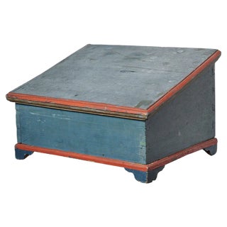 Antique Swedish Blue Folk Art Box For Sale