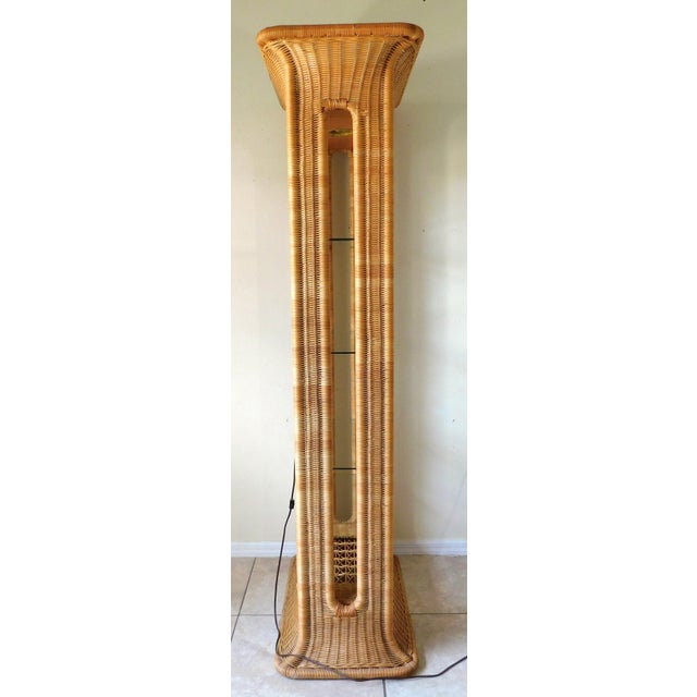 Vintage Mid Century Modern Wicker Four Shelf Etagere Book Case For Sale - Image 12 of 12