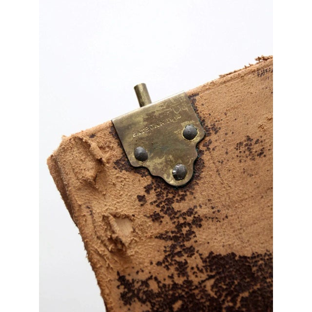 Antique Leather Trunk For Sale - Image 9 of 13