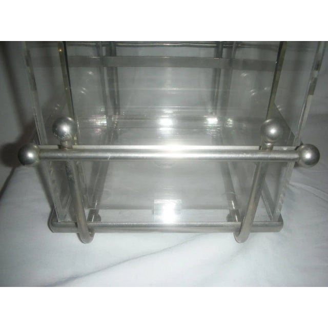 Mid-Century Modern 1970s Mid Century Lucite Nickel Plated Ice Bucket For Sale - Image 3 of 11