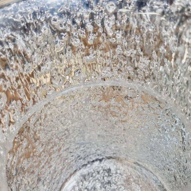 Vintage Bohemian Ice Glass Vase, 1960s For Sale - Image 12 of 13