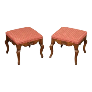 French Rococo Style Pair of Carved Stools