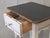 Early 20th Century Antique Pine Nightstands Painted White With Gray Banding and Black Tops - A Pair For Sale - Image 5 of 17