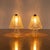 Stunning pair of petite Murano glass lamps from Italy, 1940s. Beautiful blown glass bell shade with scalloped trim and...