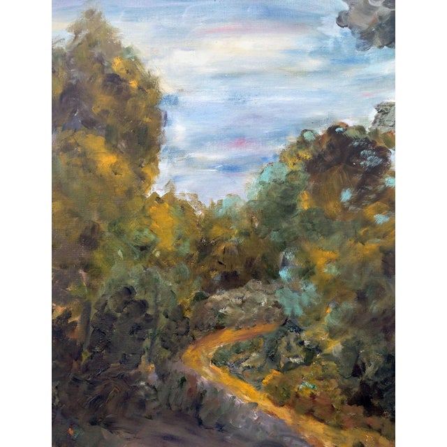 Midcentury Pacific Trail Landscape Beautiful mid century landscape of a path leading through the woods by California...