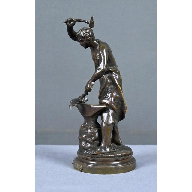 Brown Gaudez, The Blacksmith, Late 19th Century, Bronze For Sale - Image 8 of 13