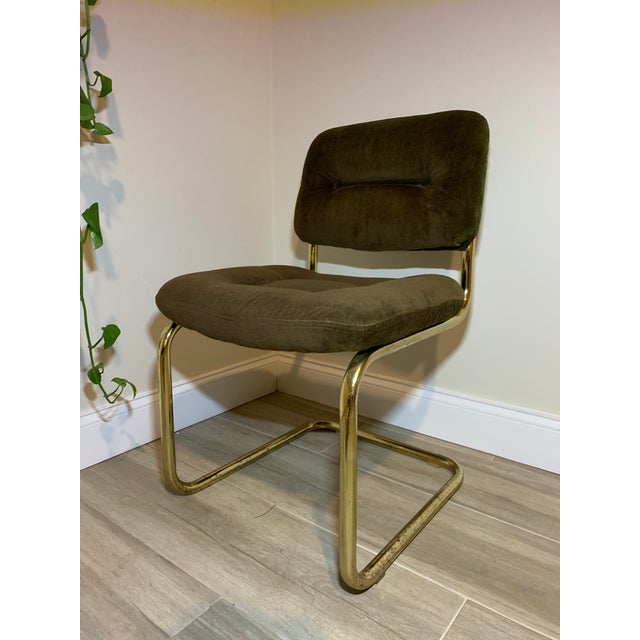 Mid Century Modern Brass Cantilever Chromcraft Chair ...