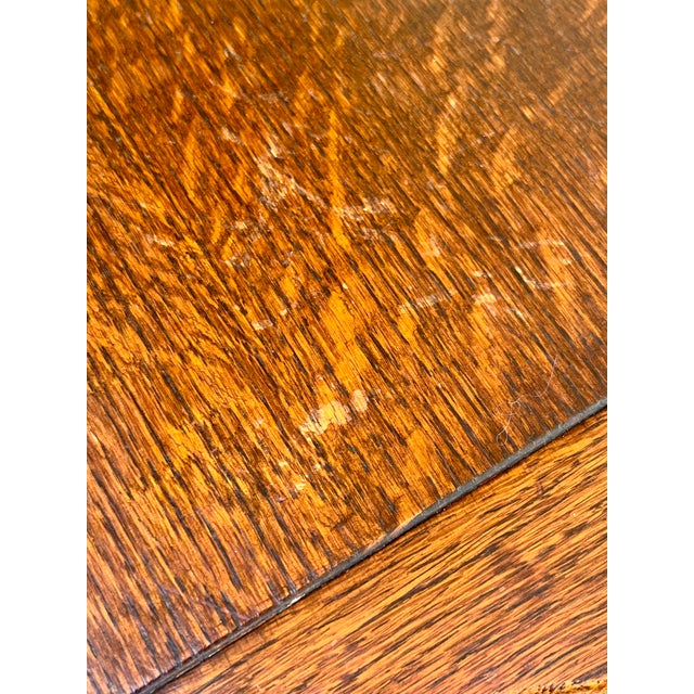 Antique English Jacobean Style Oak Flip Top Game Table Bar Cart Carved Frieze For Sale - Image 18 of 18