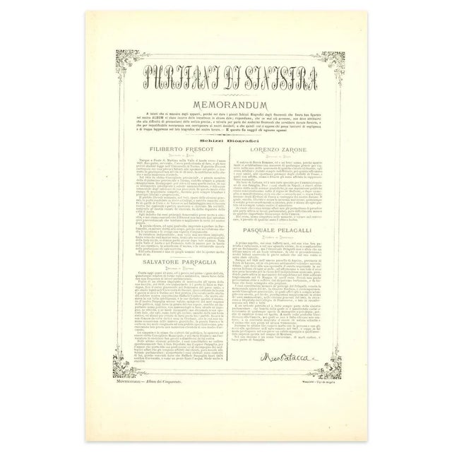 Puritani Di Sinistra is an original artwork realized in the 1870s by Antonio Manganaro. Original colored lithograph. Good...