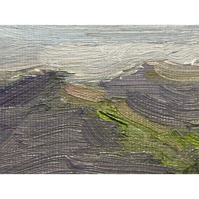 Textile Oil on Canvas Landscape, Vintage For Sale - Image 7 of 12