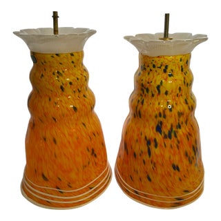 Pair of 1980 Barovier & Toso Hand-Blown Murano Glass Ceiling Lamps For Sale