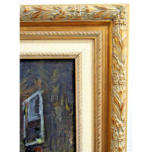 Vintage Durval Pereira Oil Painting Village Church Scene Brazil 47.5 X 23 Signed For Sale - Image 10 of 11