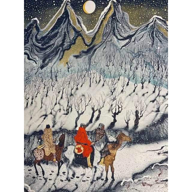"Cold Snow Moon" by C.J. Wells Hand Signed and Numbered by the artist Limited edition lithograph on white Arches paper...