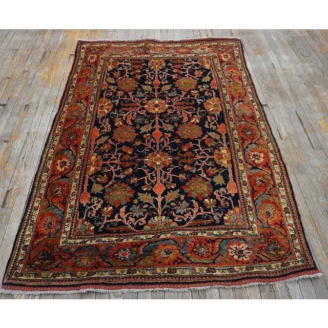 Red Early 20th Century W. Persian Bijar Carpet ( 4'6" x 6'6" - 137 x 198 ) For Sale - Image 8 of 12