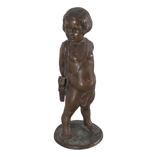 Sculpture of a Child with Arrows in Bronze, 1922 For Sale