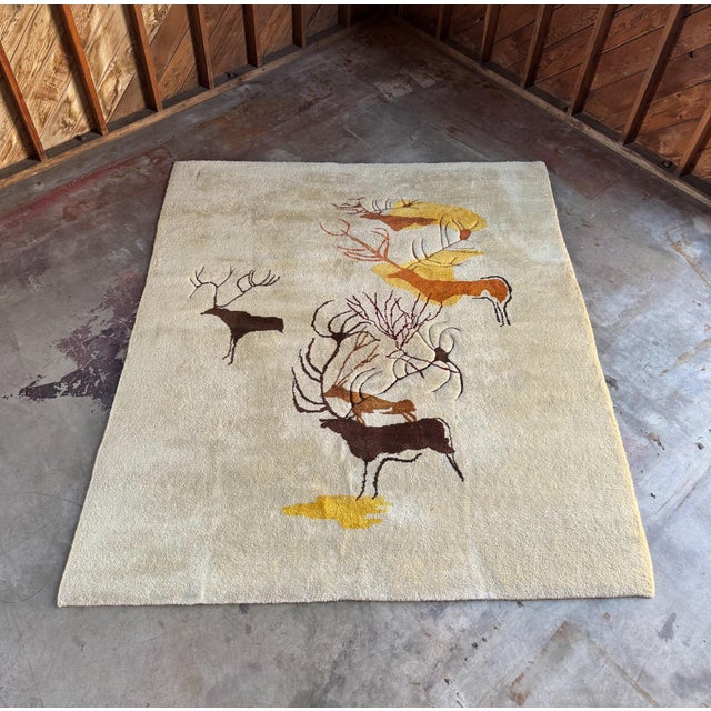 Tan Olga Fisch Modernist Ecuadorian Handwoven "Caverna" Rug, Ecuador, c.1955 For Sale - Image 8 of 11