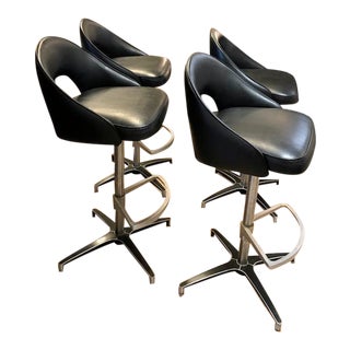 Set of 4 Mid Century Cal-Style Counter - Bar Stools For Sale