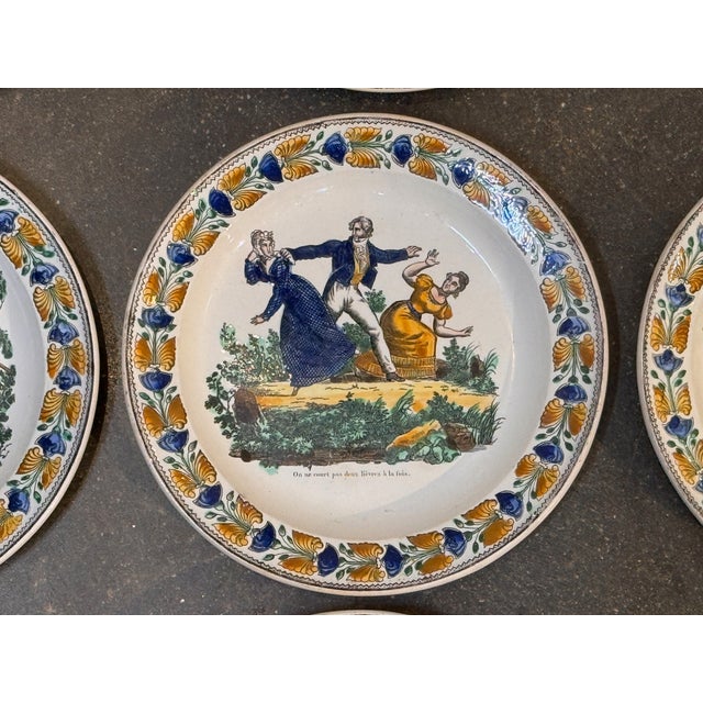 Set of Ten French Creil Faience Plates, Circa 1830 For Sale - Image 12 of 12