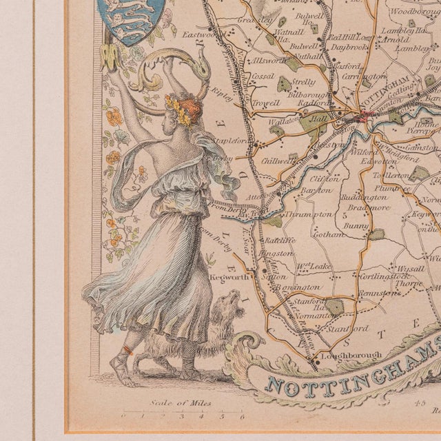 1850's Antique Nottinghamshire Map For Sale - Image 12 of 12