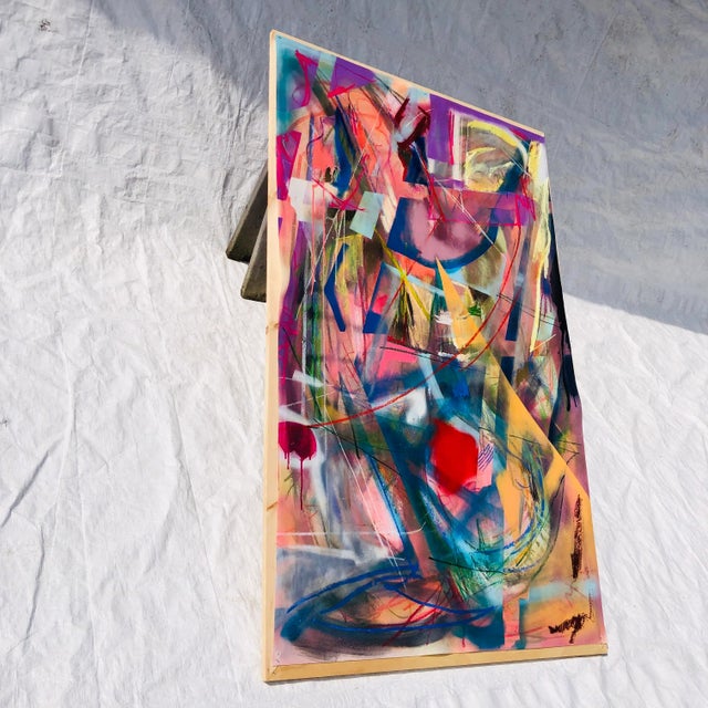 Abstract Original Abstract Painting by Erik Sulander Mixed-Media on Dacron 38x62 For Sale - Image 3 of 8