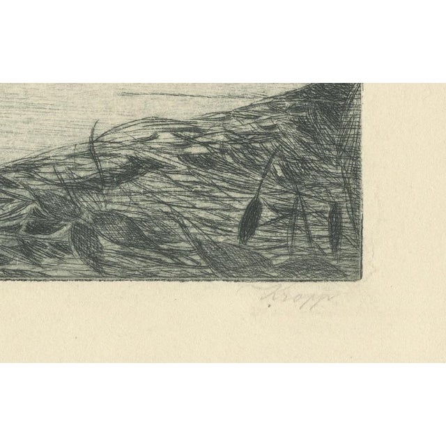 Ernst Kropp, Marsh Landscape with Swans, 1910, Etching For Sale - Image 6 of 9
