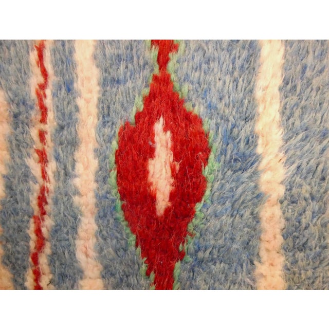 Sky Blue Vintage Moroccan Wool Runner 2'6 X 9'8 For Sale - Image 8 of 10