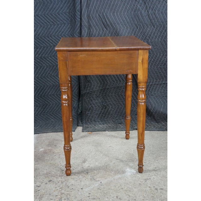 Antique 19th C. Early American Primitive Cherry Side Accent Table Nightstand 29" For Sale - Image 13 of 18