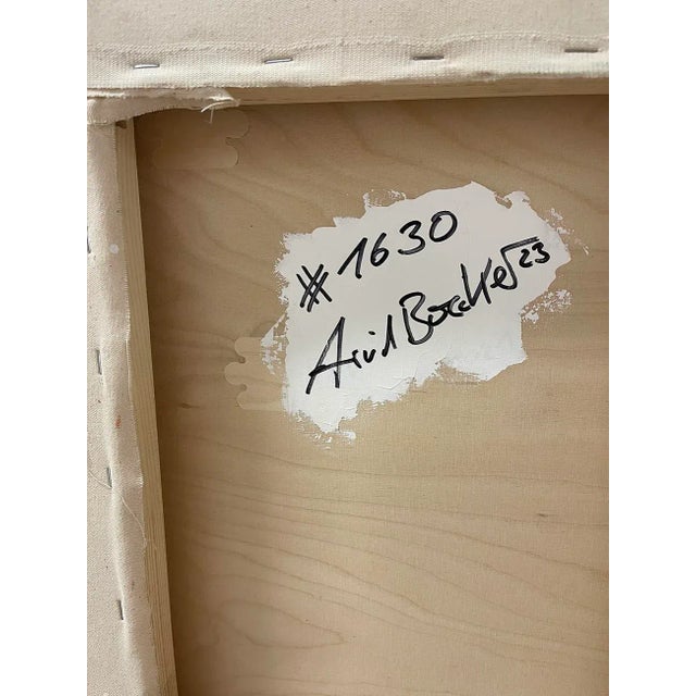 Wood Contemporary Abstract Oil on Canvas/Wood Painting "#1630" by Arvid Boecker For Sale - Image 7 of 7