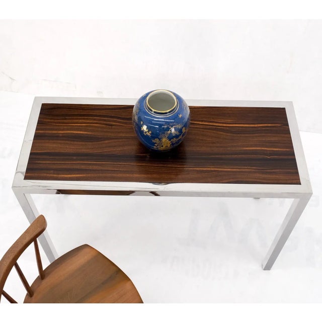 Chrome Base Rosewood Top MidCentury Modern Console Sofa Table Chairish