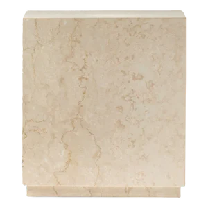 Four Hands Oakland Square Outdoor End Table - Outdoor Cream Marble