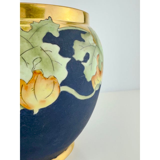 Blue Antique O&eg Royal Austria Hand-Painted Cobalt & Gilt Porcelain Jardinière For Sale - Image 8 of 12