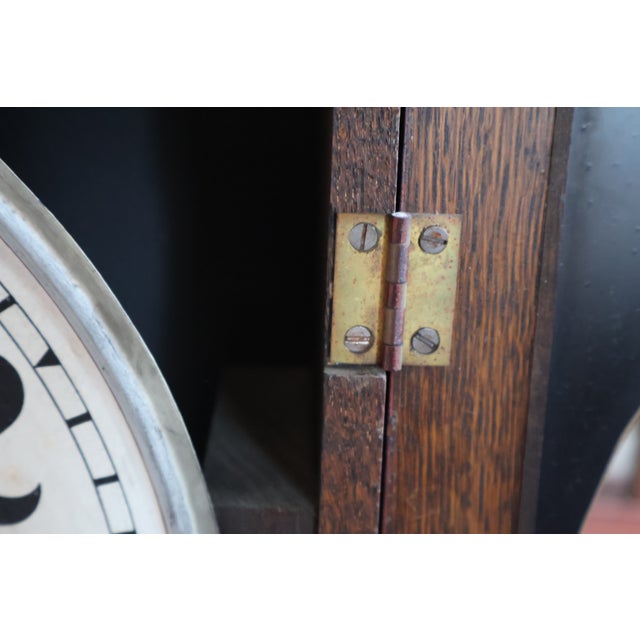 Antique New Haven Oak Store Regulator Wall Clock—Chas. Ettinger Cleveland For Sale - Image 13 of 18