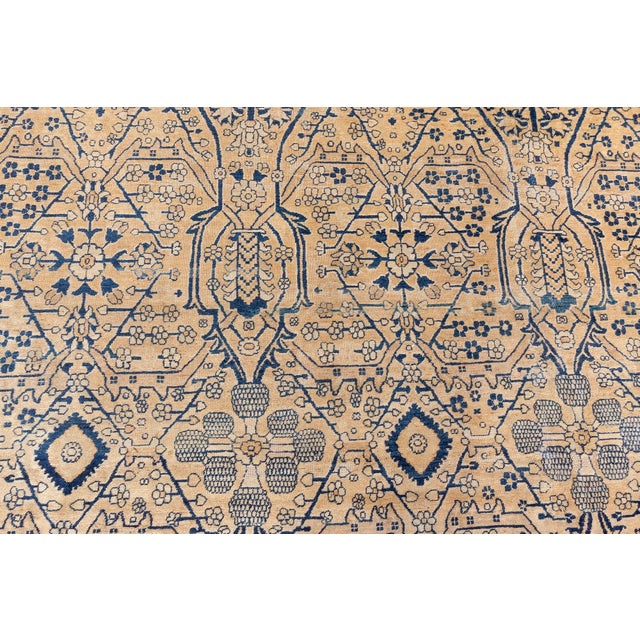 Late 19th Century Fine Antique Kirman Botanic Handmade Wool Rug For Sale - Image 5 of 9