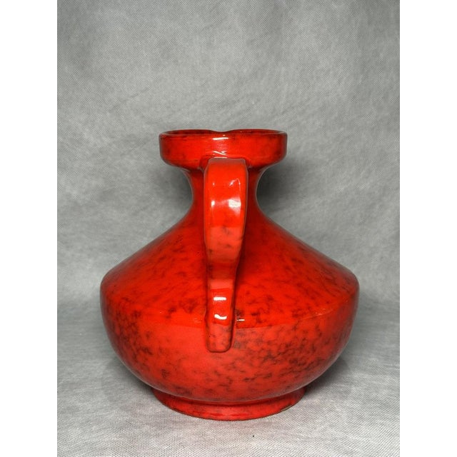 1960s Italian Red Glazed Ceramic Vase, 1960s For Sale - Image 5 of 8