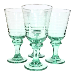 Sea Glass Green Goblets- Set of Four